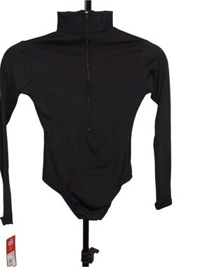 Capezio Black Long Sleeve Dance Leotard with High Neck